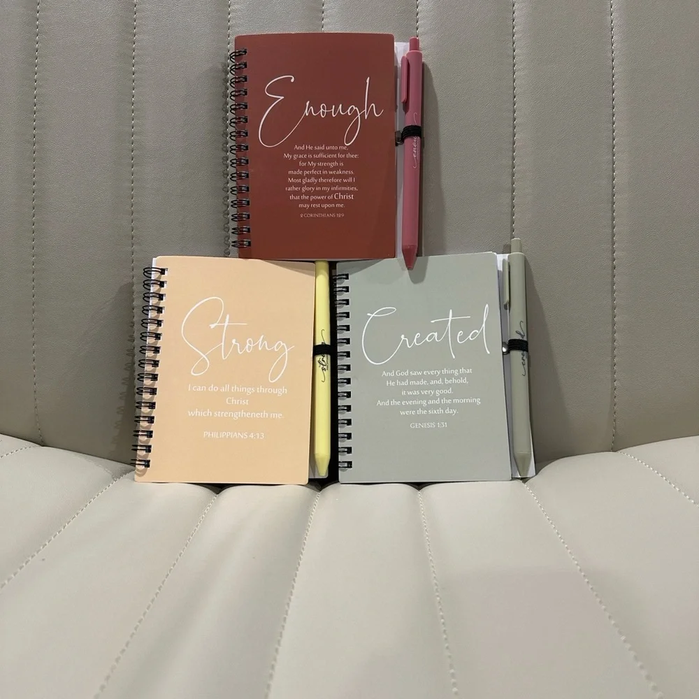 Bible Verse Notebook Trio & Pens Enough Corinthians Strong Philip. Created Genes